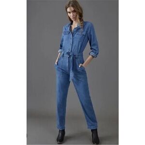Anthropologie Blue Denim Jumpsuit